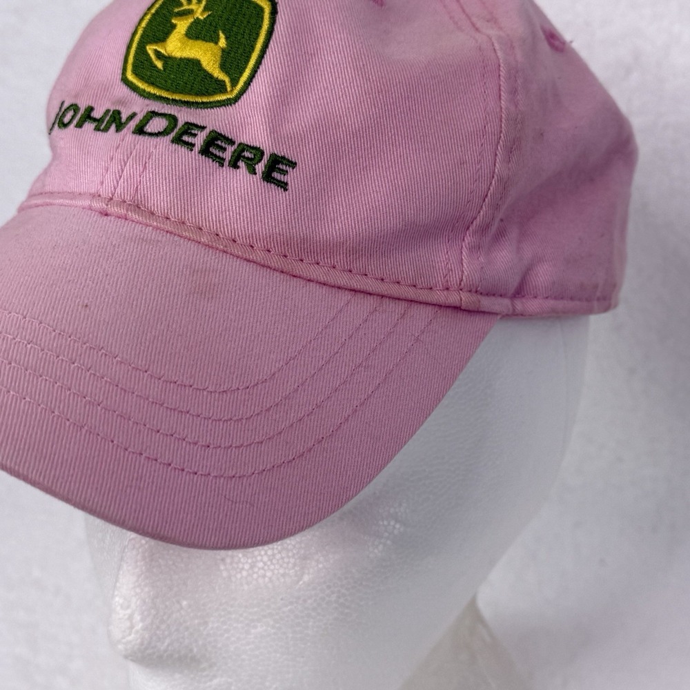 John Deere Strapback Adjustable Hat Cap Pink LogoNothing Runs Like A Deere - Picture 6 of 16